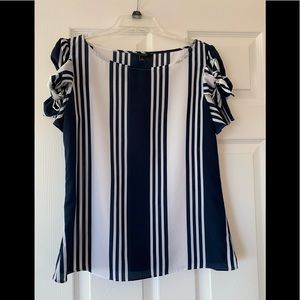 Navy and white stripes Banana Republic top size S